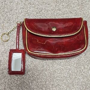 Elizabeth Arden Red Cosmetic Bag with Gold Accents